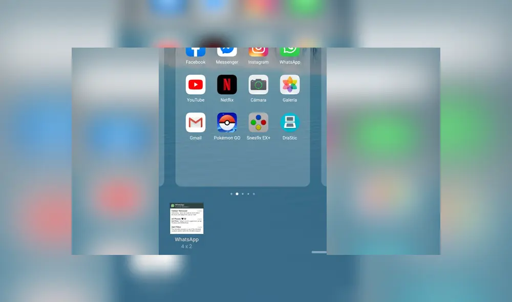 2. Busca el 'widget' que parece una ventana de WhatsApp. Foto: Captura.
