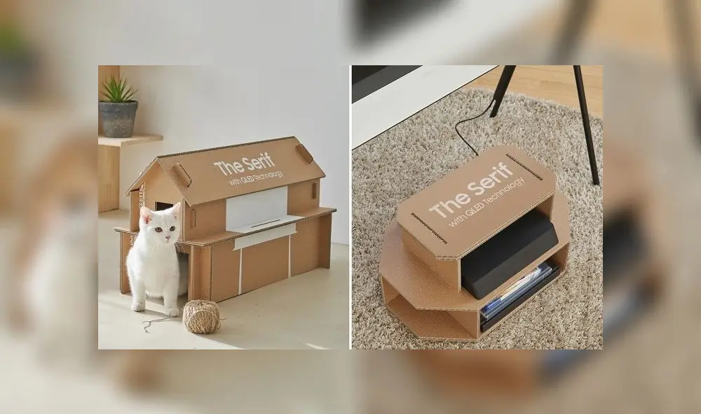 Cajas de televisores de Samsung se pueden convertir en casas de gatos.