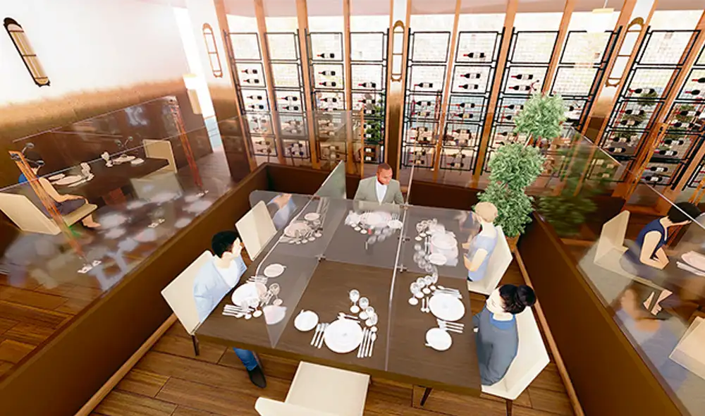 distancia social covid-19 restaurante