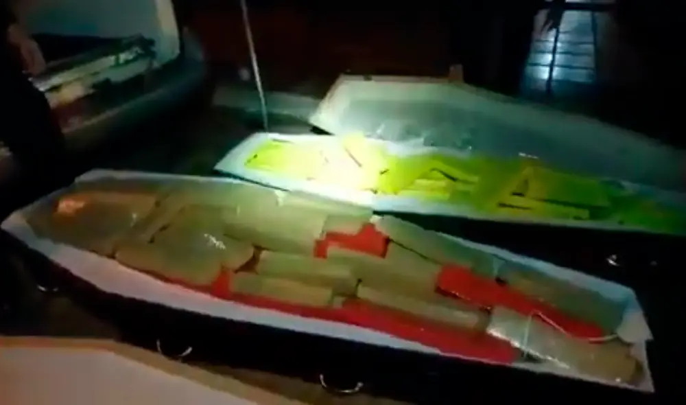 Ataúdes contenían 300 kilos de marihuana. | Foto: Captura Youtube Ataúdes contenían 300 kilos de marihuana. | Foto: Captura Youtube