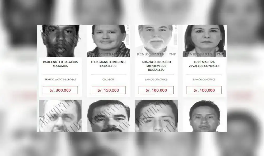 Programa de Recompensas revela los nombres de los más buscados del Perú [FOTOS]