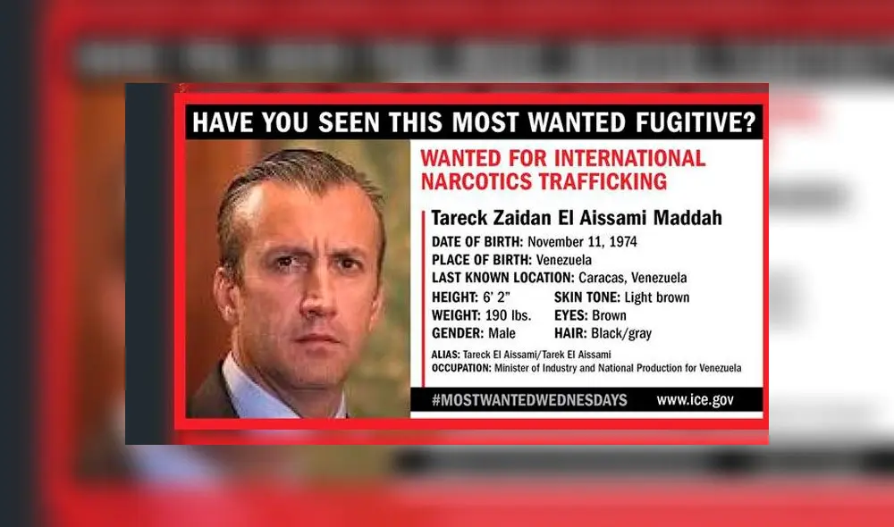 Ministro de Maduro entre los narcotraficantes más buscados por EE. UU. Ministro de Maduro entre los narcotraficantes más buscados por EE. UU.