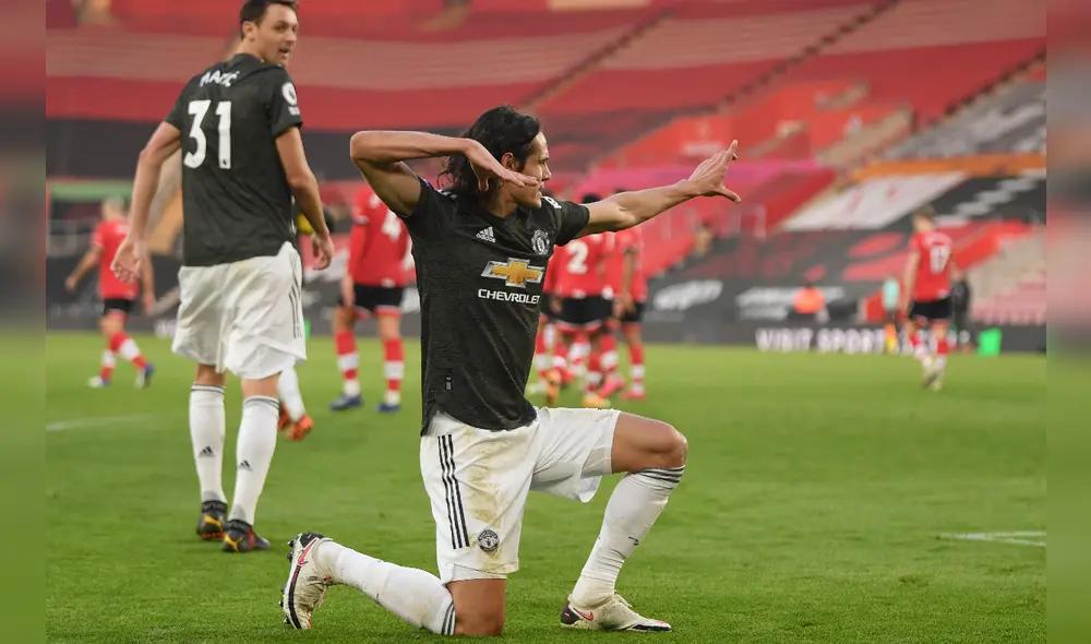 Cavani anotó su primer doblete con el Manchester United. Foto: EFE/Mike Hewitt / POOL. Cavani anotó su primer doblete con el Manchester United. Foto: EFE/Mike Hewitt / POOL.