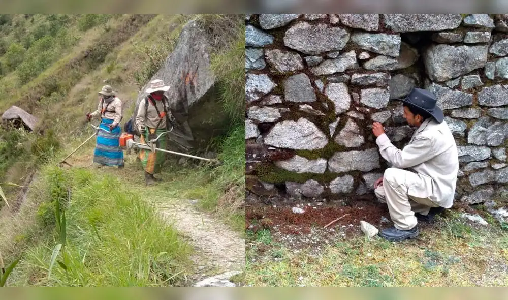 Realizan trabajos de mantenimiento y conservación de la Red de Caminos Inca.