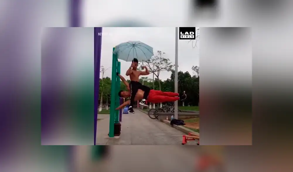 Facebook viral: chico 'fitness' hace extrema acrobacia con amigo y final sorprende [VIDEO] 