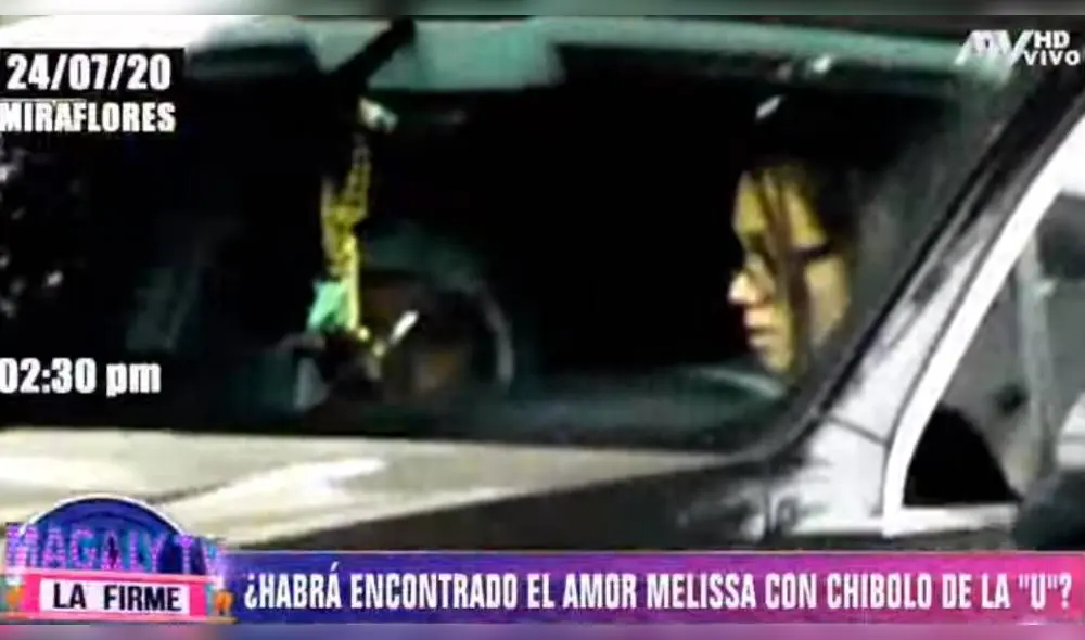 Melissa Klug fue vista con futbolista de Universitario de Deportes y grabada por Magaly TV, la firme. Foto: captura ATV.
