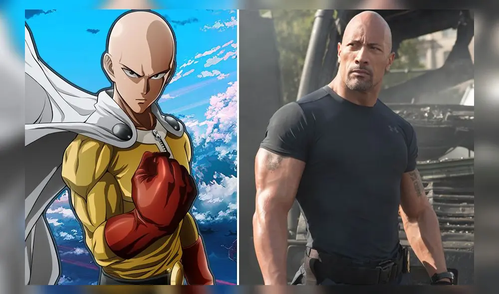 Saitama sería Dwayne Johnson en fan art. Créditos: composición Saitama sería Dwayne Johnson en fan art. Créditos: composición