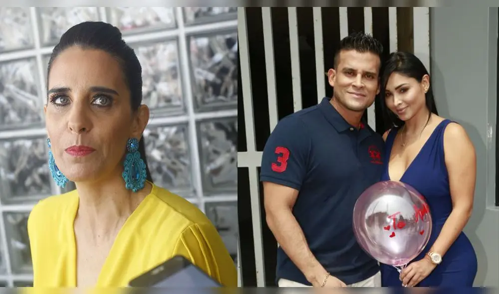 Laura Borlini fastidiada con Christian Domínguez y Pamela. Foto: Archivo