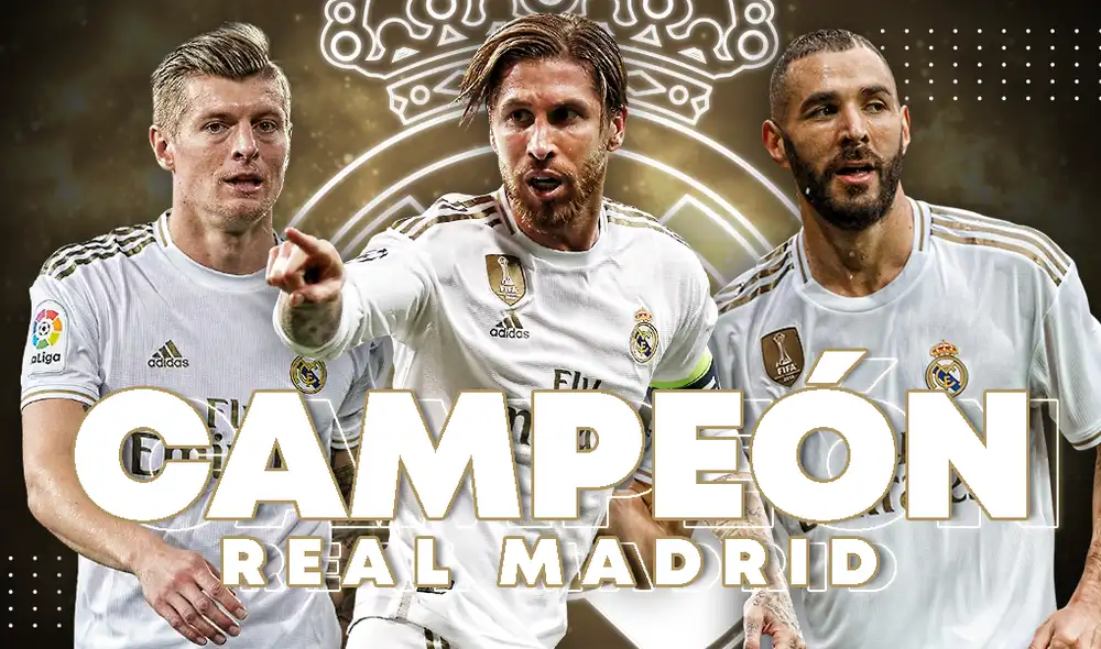 Real Madrid campeón de la Liga Santander 19-20. Gráfica: Gerson Cardoso/ La República Real Madrid campeón de la Liga Santander 19-20. Gráfica: Gerson Cardoso/ La República
