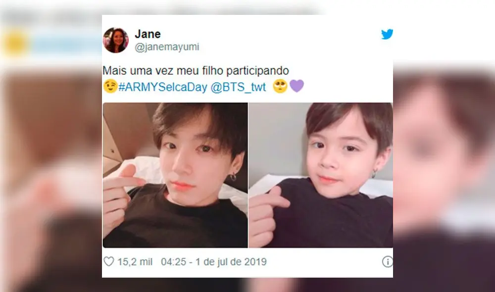 Menor de 6 años imita a Jungkook cada "Army Selca Day".