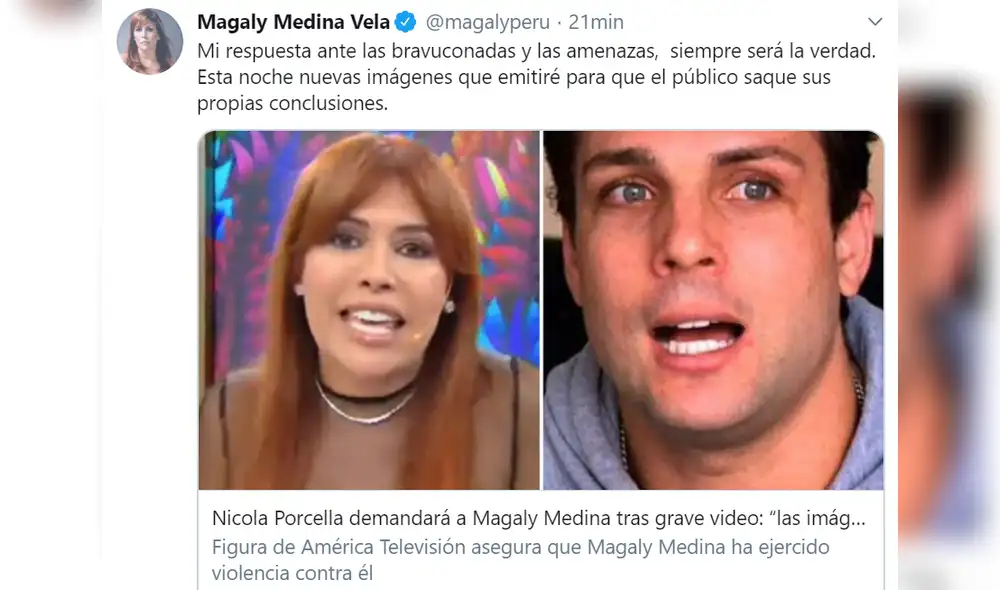 Magaly Medina revelará más pruebas sobre presunta agresión de Nicola Porcella a Angie Arizaga