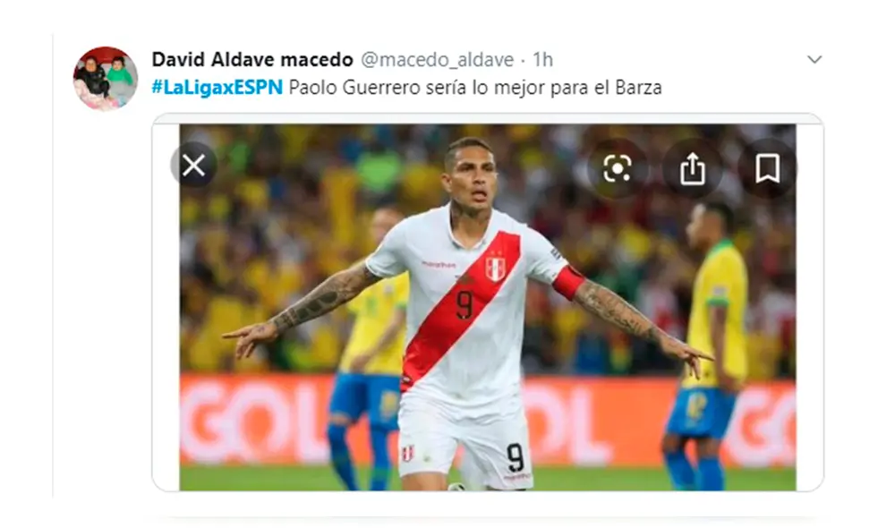 Paolo Guerrero: hinchas del Barcelona eligen al peruano como remplazo de Luis Suárez. Paolo Guerrero: hinchas del Barcelona eligen al peruano como remplazo de Luis Suárez.