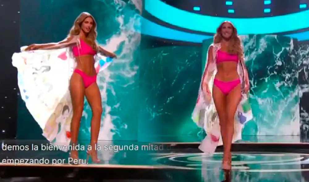 Alessia Rovegno desfila en traje de baño en la final de Miss Universo. Foto: captura/Telemundo/Directv
