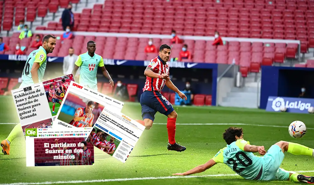 La prensa internacional se rindió ante el debut goleador de Luis Suárez con el Atlético Madrid. (FOTO: AFP/Composición La República). La prensa internacional se rindió ante el debut goleador de Luis Suárez con el Atlético Madrid. (FOTO: AFP/Composición La República).