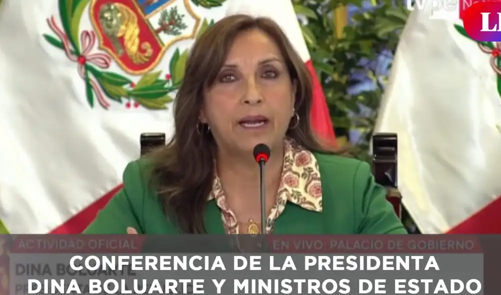 Dina Boluarte sesionó hoy junto a su gabinete ministerial. Foto: Captura LR