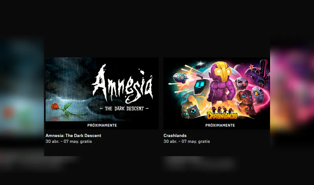 Epic Games Store regala Amnesia The Dark Descent y Crashlands hasta el jueves 7 de mayo.