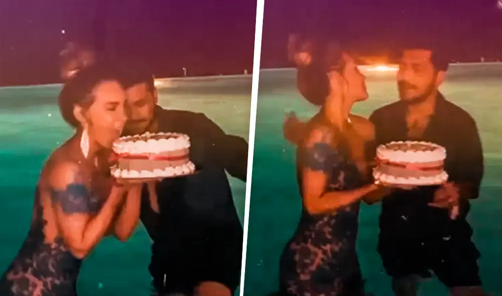 Belinda celebra su cumpleaños junto a a su novio.Foto: Composición Instagram