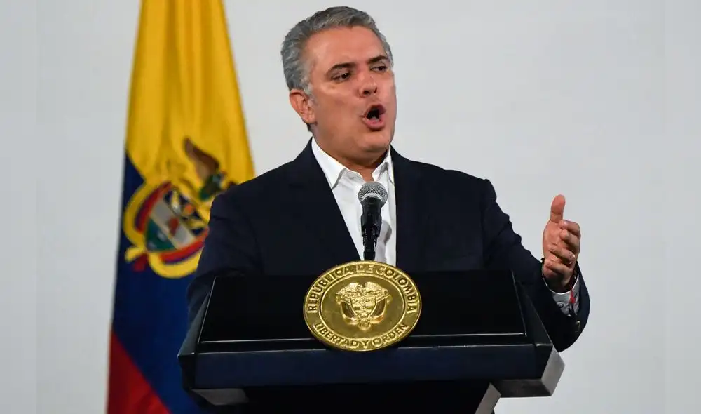 Iván Duque cometió un error mientras daba un mensaje en medio de la crisis social en Colombia. Foto: AFP. Iván Duque cometió un error mientras daba un mensaje en medio de la crisis social en Colombia. Foto: AFP.