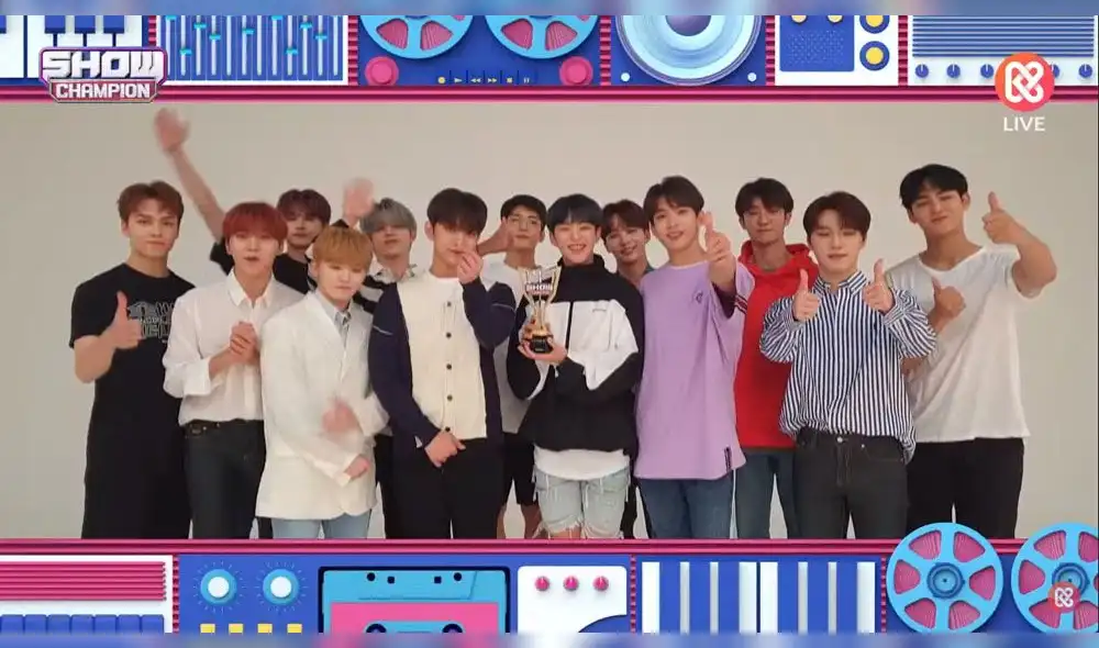 Desliza para ver más fotos de Seventeen en Show Champion. Créditos: MBC Desliza para ver más fotos de Seventeen en Show Champion. Créditos: MBC