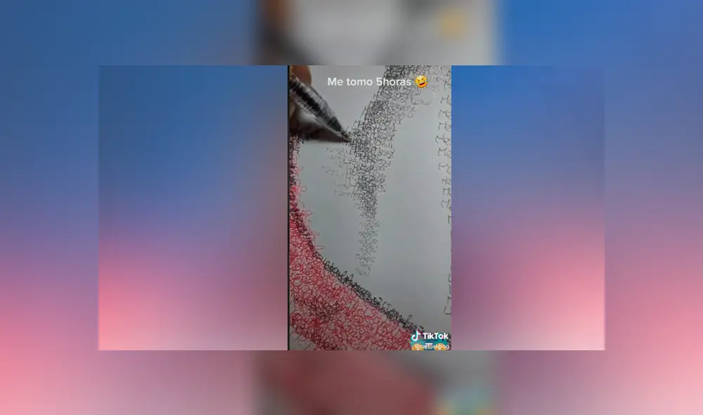 Desliza las imágenes para ver el increíble proceso que utilizó este joven para dibujar Lionel Messi. Fotocapturas: Carlos Idrogo Duarezes /TikTok