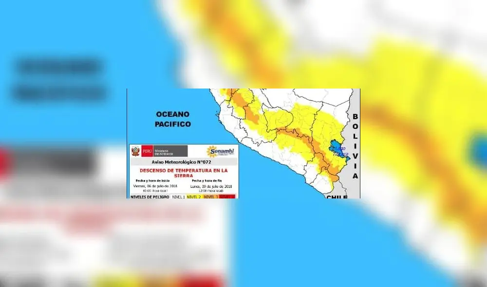 Senamhi pronostica descenso de temperaturas en regiones del sur
