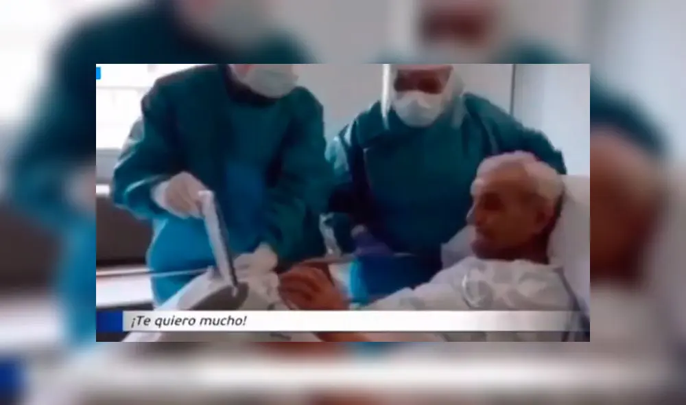 Desliza las imágenes para ver la emotiva escena que protagonizó un anciano en cuarentena al recibir una videollamada de su esposa. @ibonpereztv