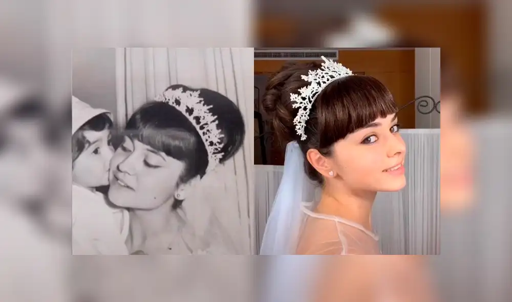 Desliza las imágenes para ver la increíble sesión de fotos que tuvo esta joven imitando a su abuela en el día de su boda. Fotocapturas: silviammb/TikTok Desliza las imágenes para ver la increíble sesión de fotos que tuvo esta joven imitando a su abuela en el día de su boda. Fotocapturas: silviammb/TikTok