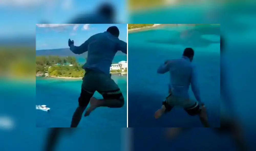 El impactante video de un turista que se tiró de un crucero y resultó ileso