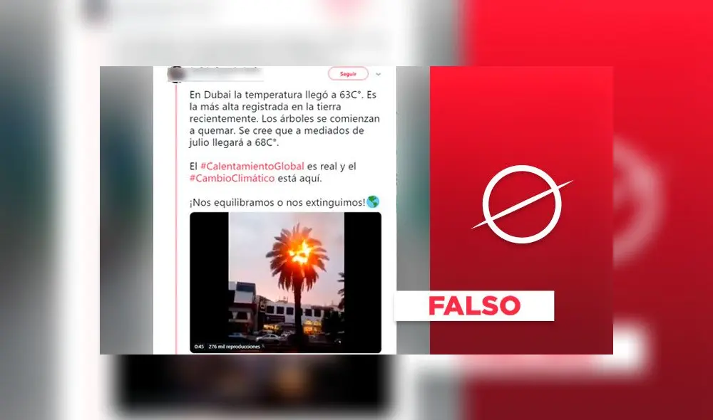 Viral sobre incendio por calentamiento en Dubái es falso. Composición: La República. Viral sobre incendio por calentamiento en Dubái es falso. Composición: La República.