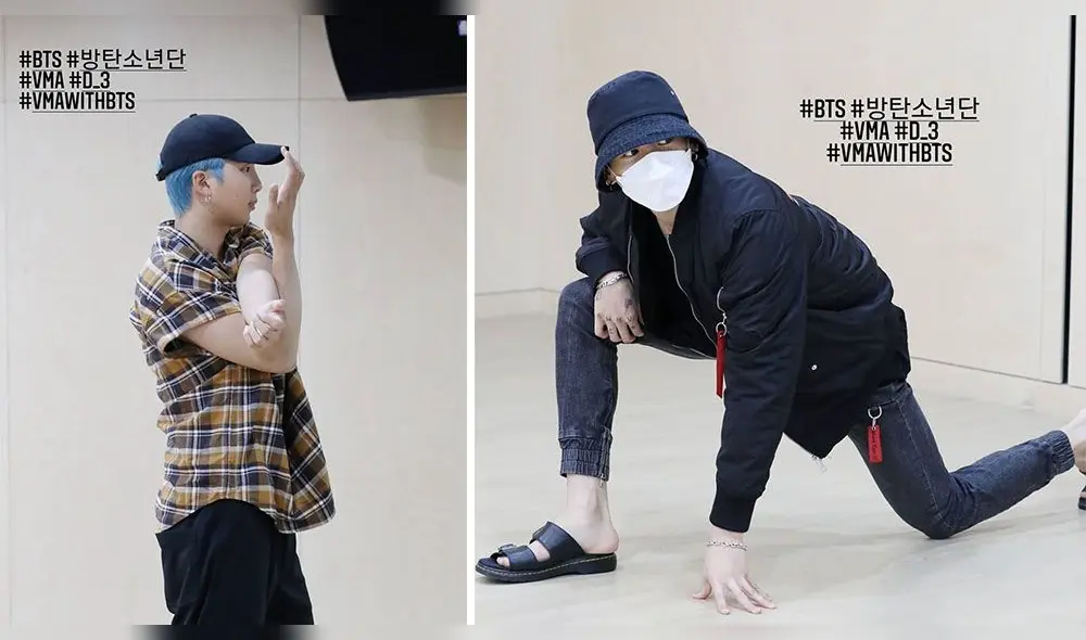RM y Jungkook en la sala de práctica. Foto: Big Hit