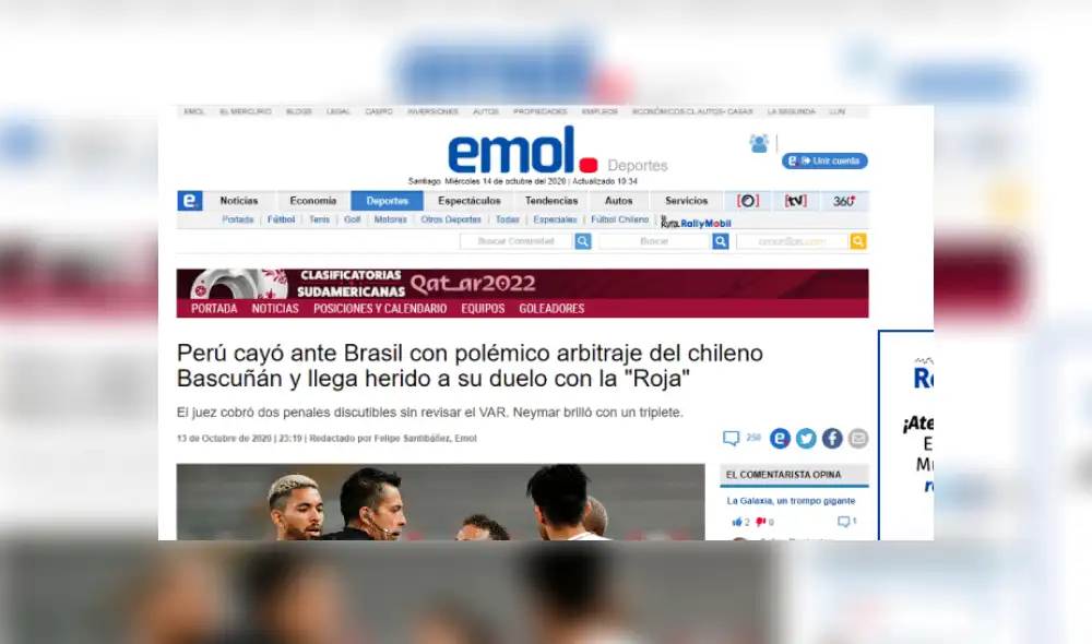 Medios coincidieron en calificar de polémico el arbitraje. Foto: AFP/Capturas Medios coincidieron en calificar de polémico el arbitraje. Foto: AFP/Capturas