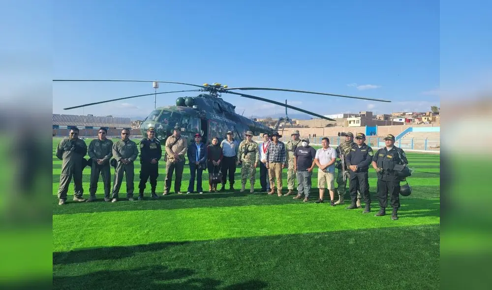 Personal del Ejército y autoridades llegan a Chala. Foto: Municipalidad de Chala.