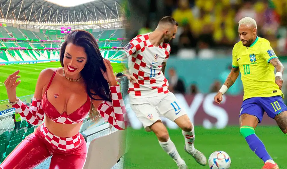 Ivana Knoll celebra victoria de Croacia frente a Brasil. Foto: composición LR/Instagram/Ivana Knoll/AFP Ivana Knoll celebra victoria de Croacia frente a Brasil. Foto: composición LR/Instagram/Ivana Knoll/AFP