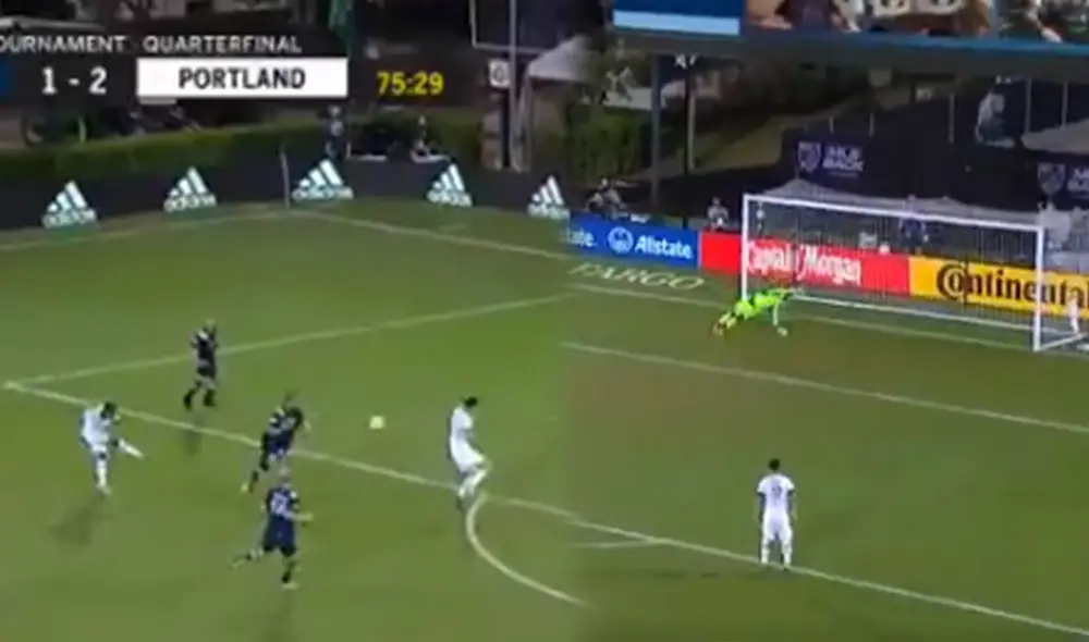 Andy Polo marcó el 3-1 para su equipo y le dio el pase a las semifinales de la MLS. Foto: Captura de video/FS1.