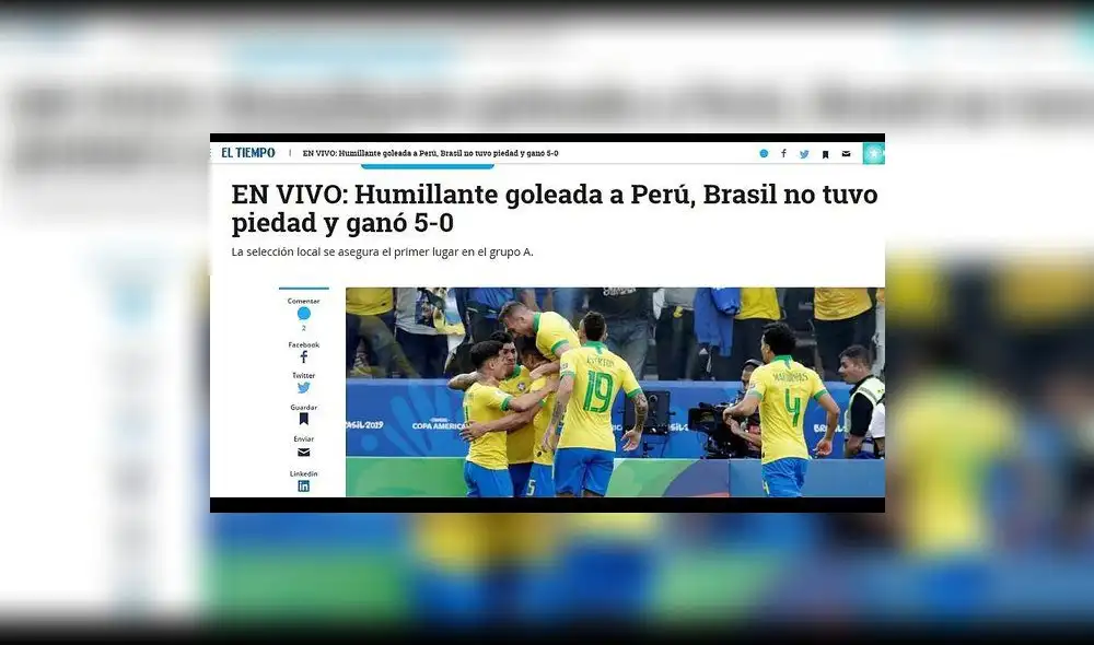 Perú vs. Brasil por Copa América 2019: Así informó la prensa internacional