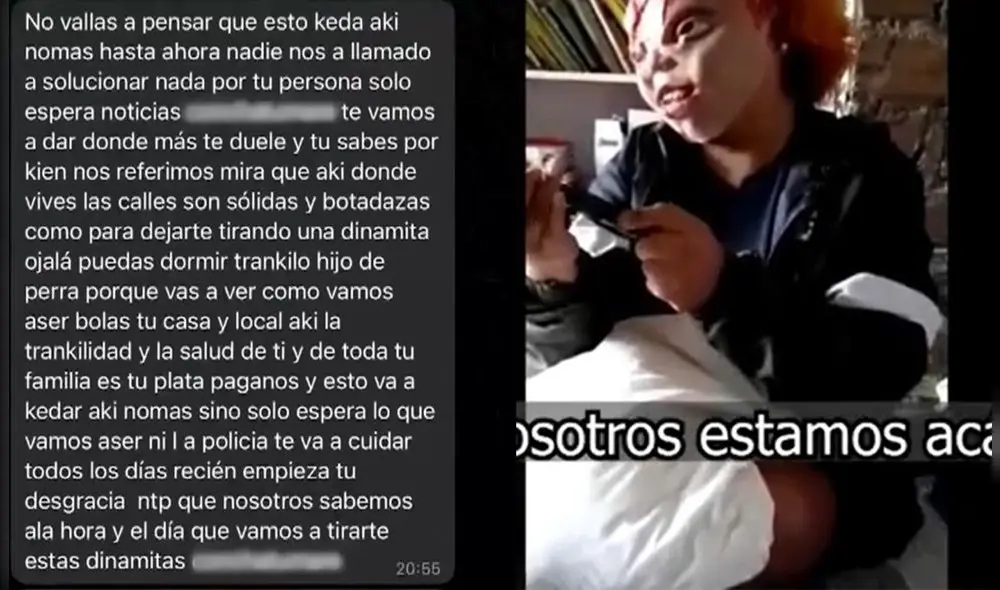 Extorsionadores con máscaras de Chucky