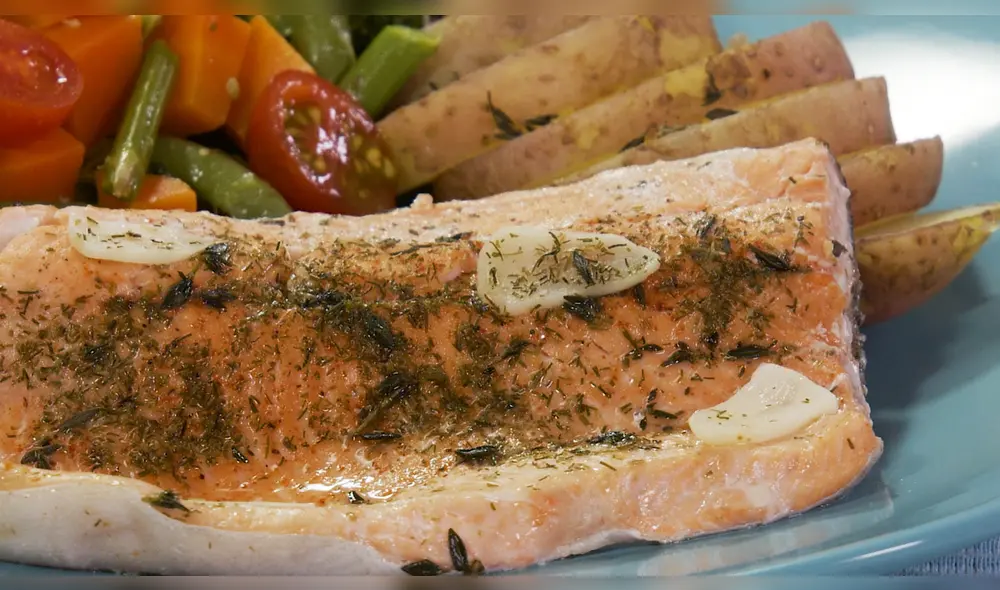 Pescado y verduras al vapor