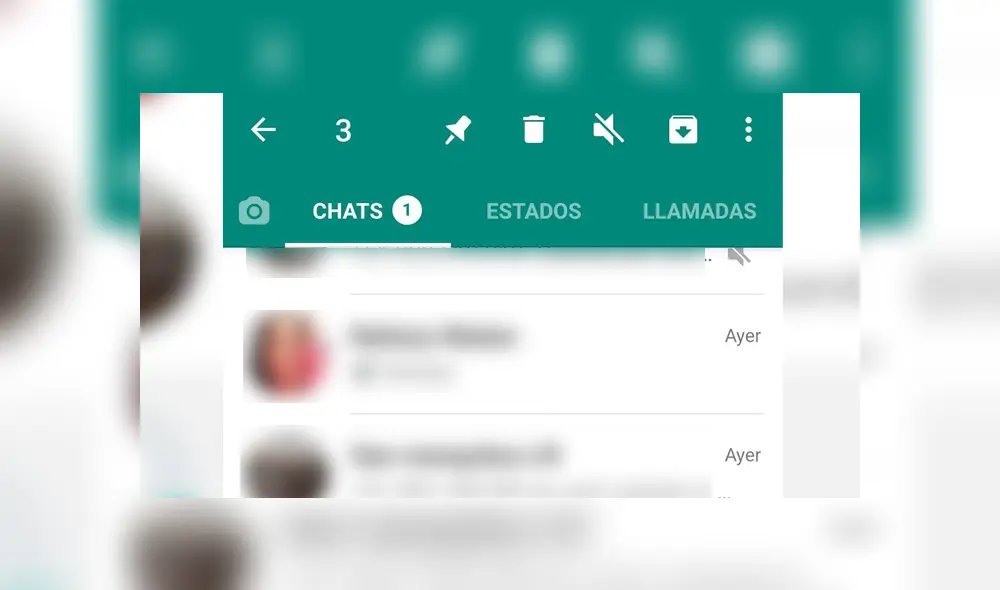 2. Luego pulsa el ícono de archivar que apareció en la parte superior. Foto: Captura.