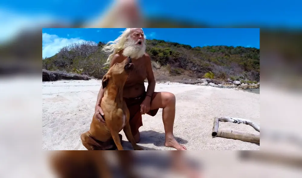 David Glasheen naufragó en una solitaria isla junto con su perro y dos maniquíes hace más de 20 años.