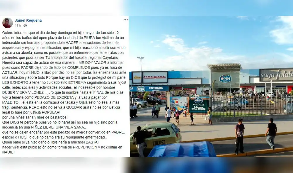 Padre denuncia acoso sexual en conocido centro comercial de Piura Padre denuncia acoso sexual en conocido centro comercial de Piura