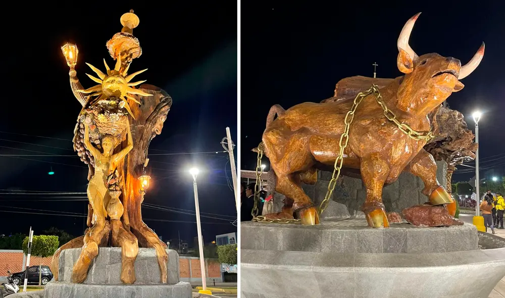 Esculturas se encuentran cerca al óvalo de la Universidad Nacional de Moquegua (UNAM). Foto: Radio Americana-Moquegua