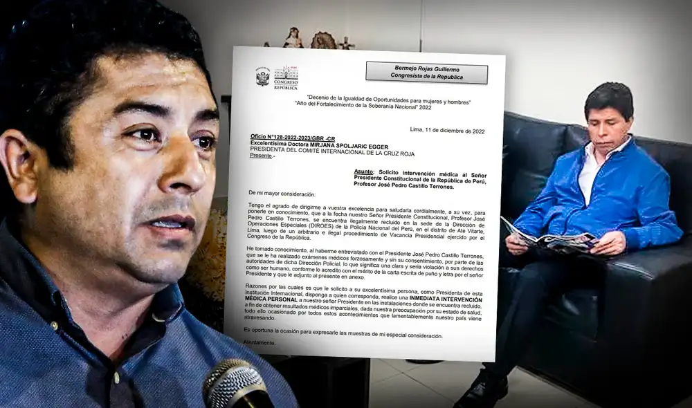 El congresista Guillermo Bermejo envió un oficio, este domingo, a la presidenta del Comité Internacional de la Cruz Roja. Foto: composición Jazmín Ceras/La República