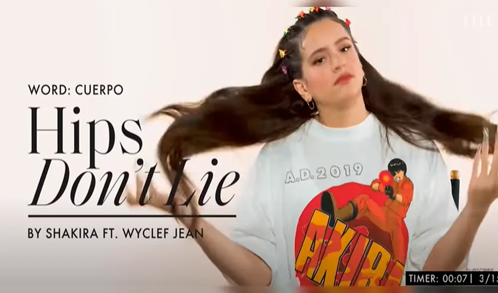 Rosalía imita a Shakira a la perfección con la canción Hips Don’t Lie durante entrevista con Elle
