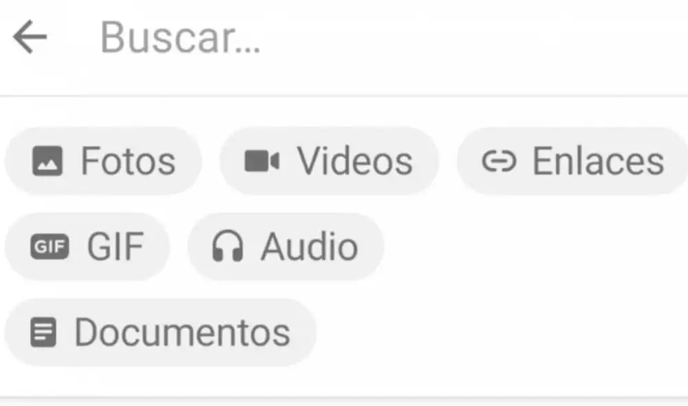 WhatsApp estrena nuevo panel en su versión para Android que permite filtrar las búsqueda por tipo de archivo y emisor. Foto: Computer Hoy
