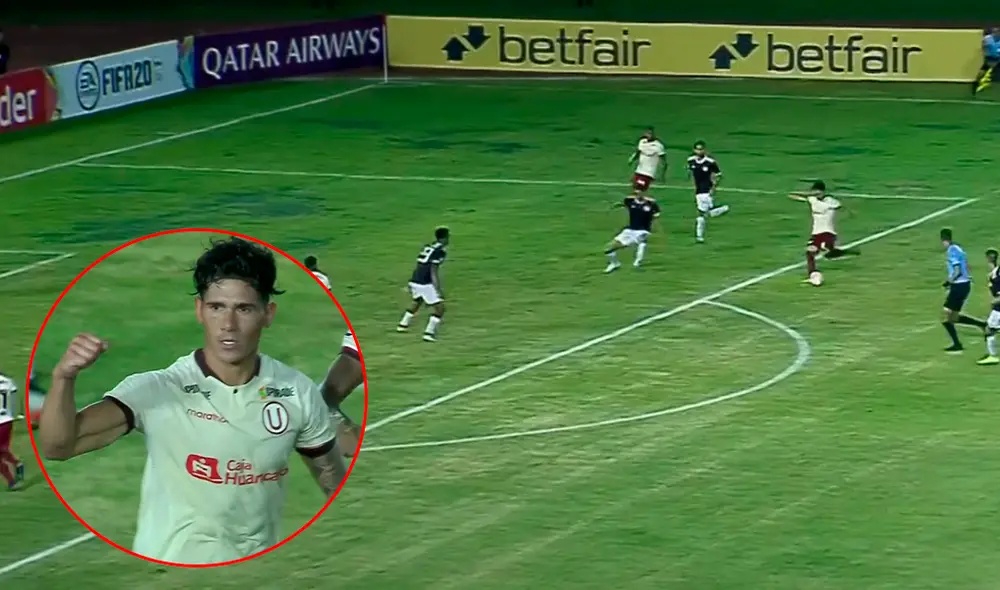 Jonathan Dos Santos decretó el empate de Universitario desde fuera del área. | Foto: Fox Sports 2