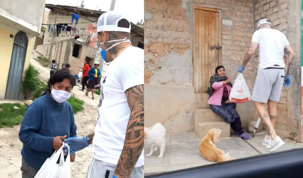Gerardo Martínez celebró su cumpleaños llevando productos a los más necesitados. Foto: El Cajamarquino Gerardo Martínez celebró su cumpleaños llevando productos a los más necesitados. Foto: El Cajamarquino