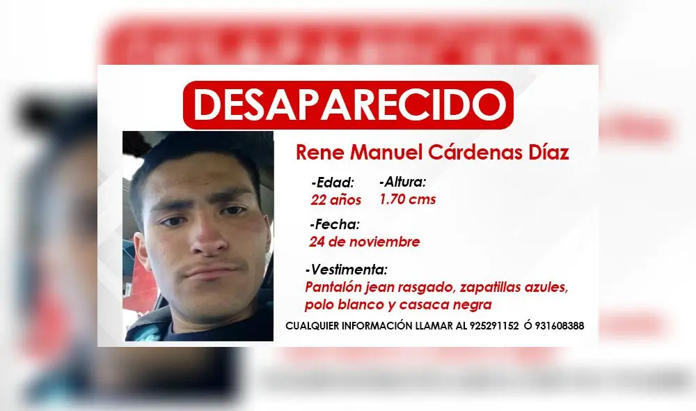 René envió un mensaje y dos audios a su hermana asegurando que está bien y que trabajará en un chifa de Santa Anita. René envió un mensaje y dos audios a su hermana asegurando que está bien y que trabajará en un chifa de Santa Anita.