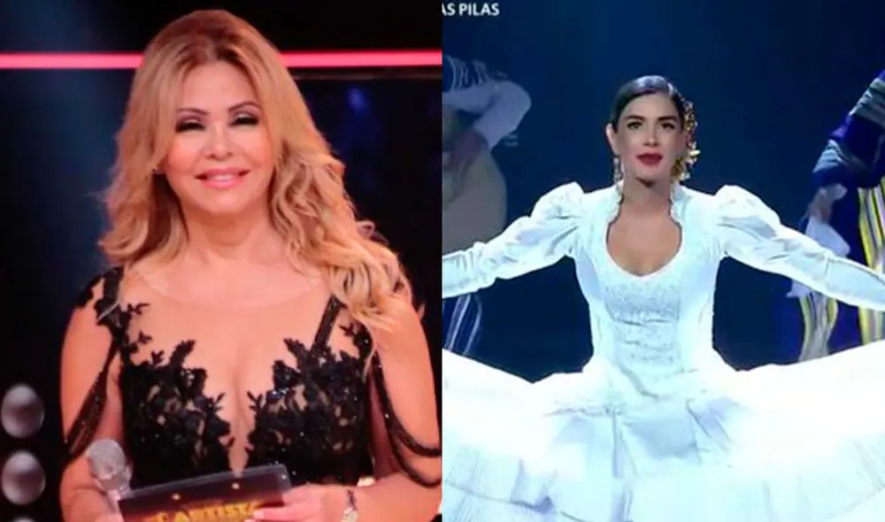La modelo inició la gala de Reinas del show a ritmo de marinera norteña. Foto: captura/América TV La modelo inició la gala de Reinas del show a ritmo de marinera norteña. Foto: captura/América TV