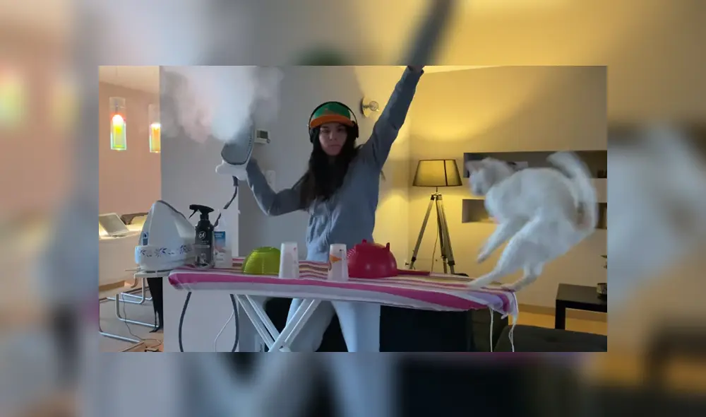 A través de YouTube se hizo viral la insólita reacción de un gato al escuchar el sonido de una plancha de ropa.