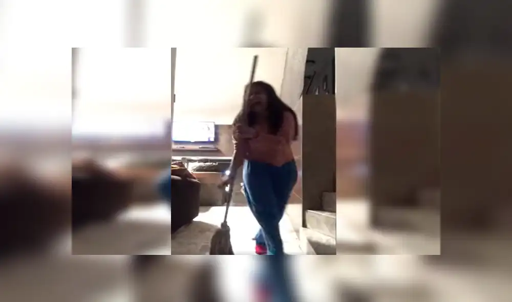 Facebook viral: chica se pone a bailar en vez de barrer y su madre le da fuerte regaño [VIDEO]